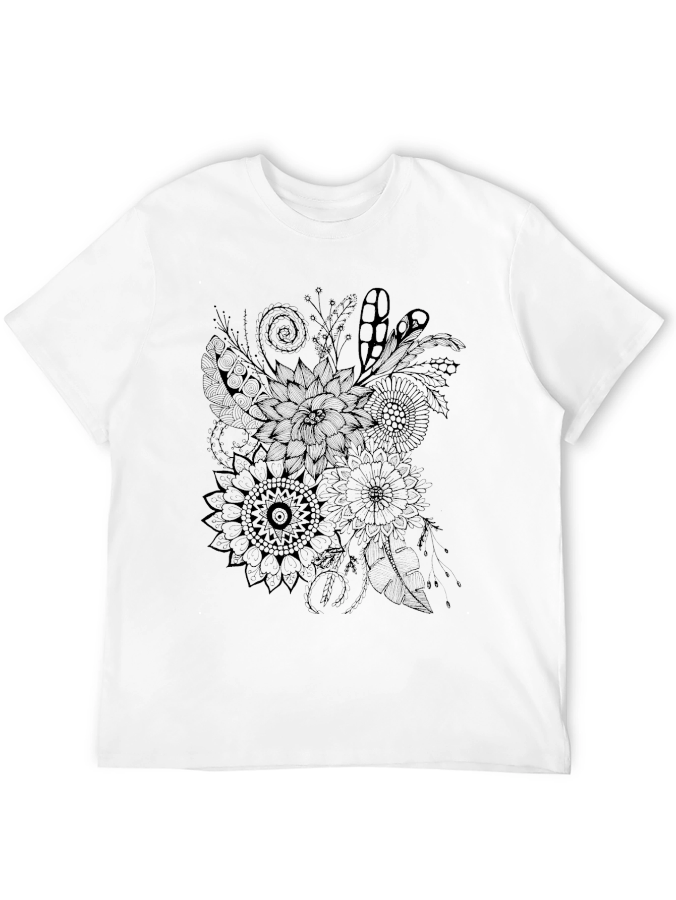 Floral Graphic Tee - Mens Black T-Shirt