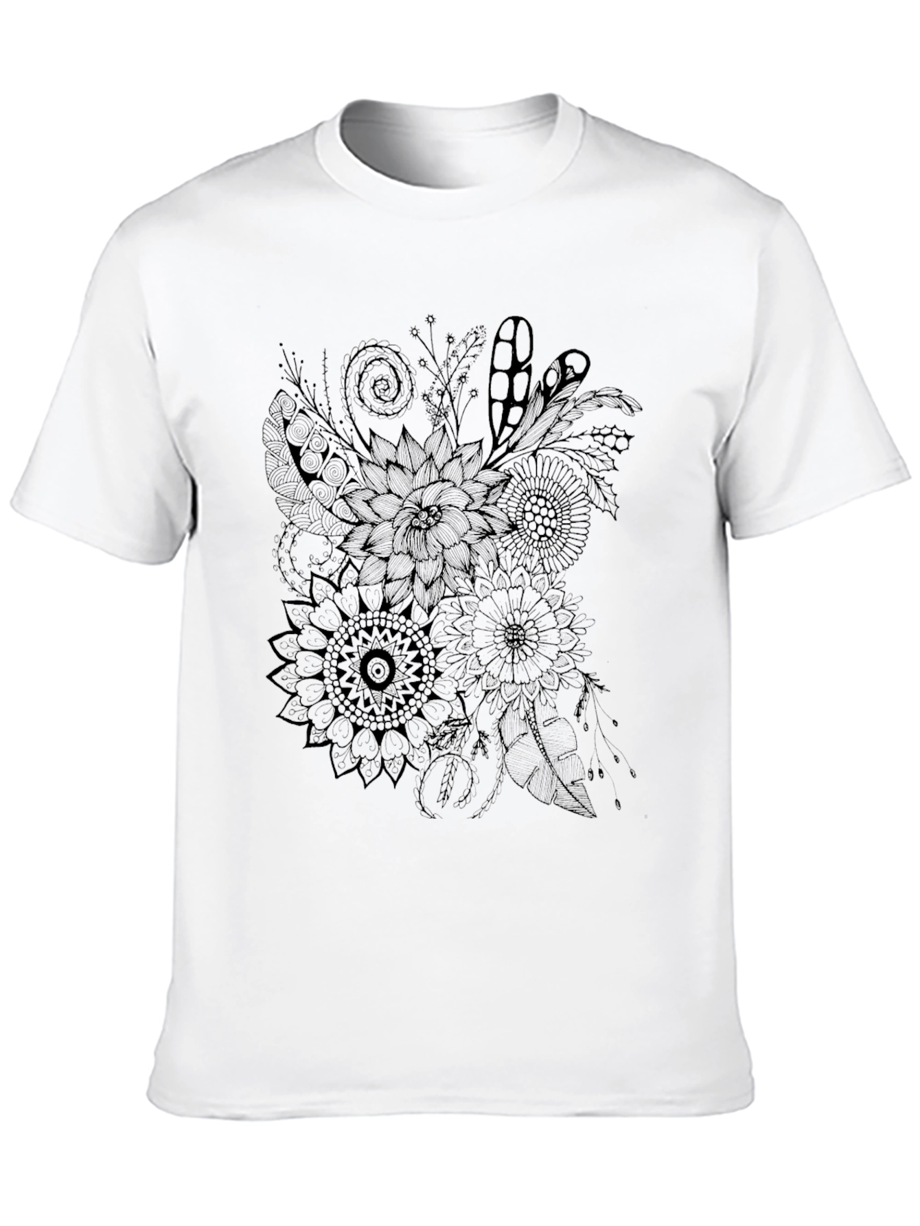 Floral Graphic Tee - Mens Black T-Shirt