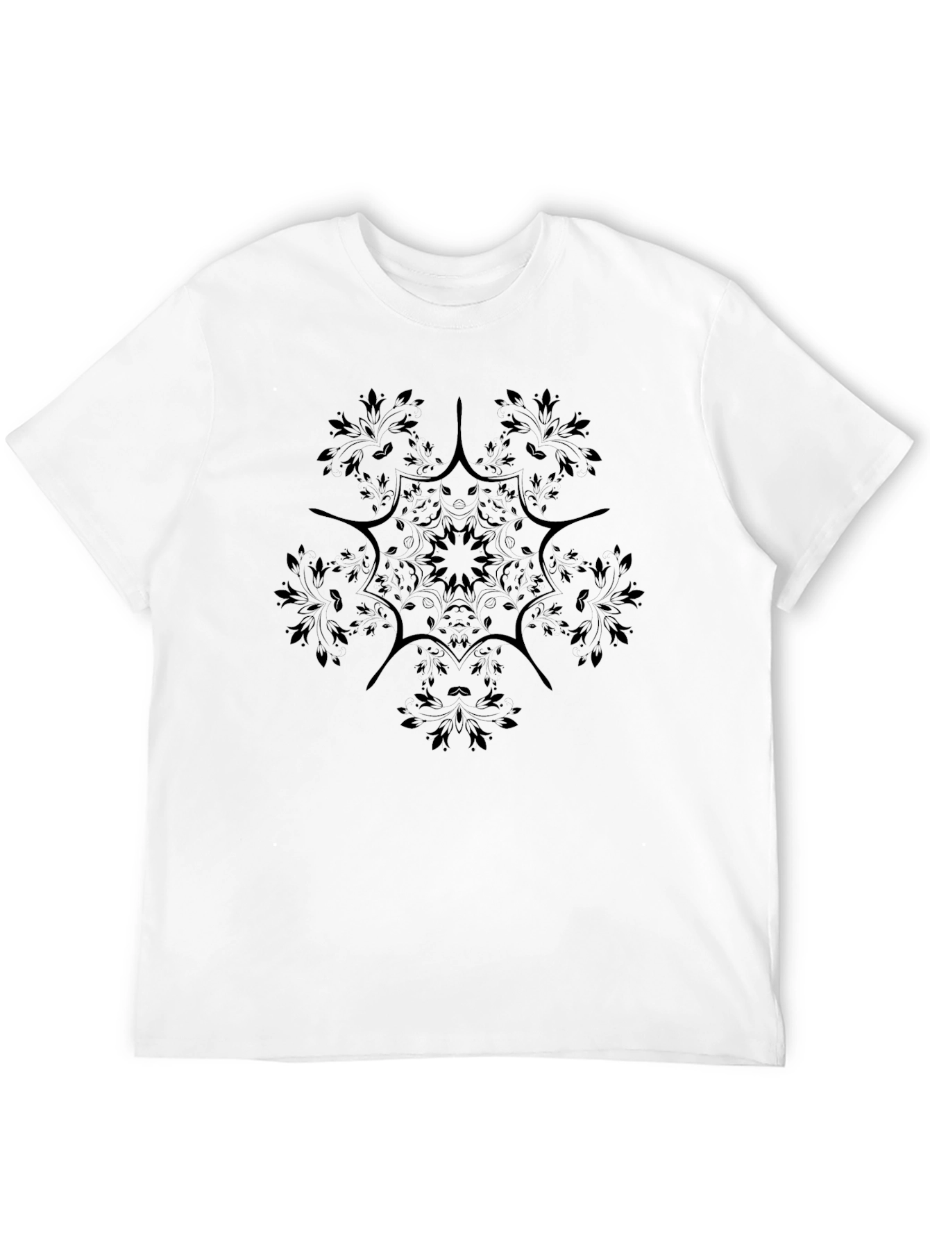 Mens Black Graphic Mandala T-Shirt
