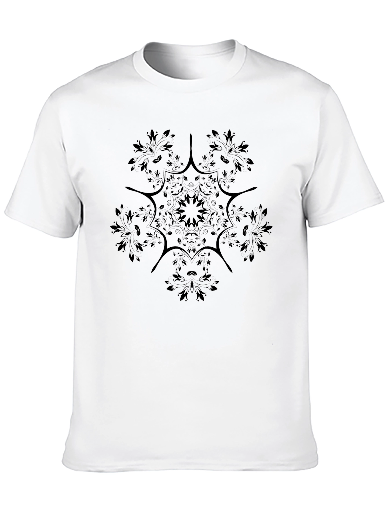 Mens Black Graphic Mandala T-Shirt