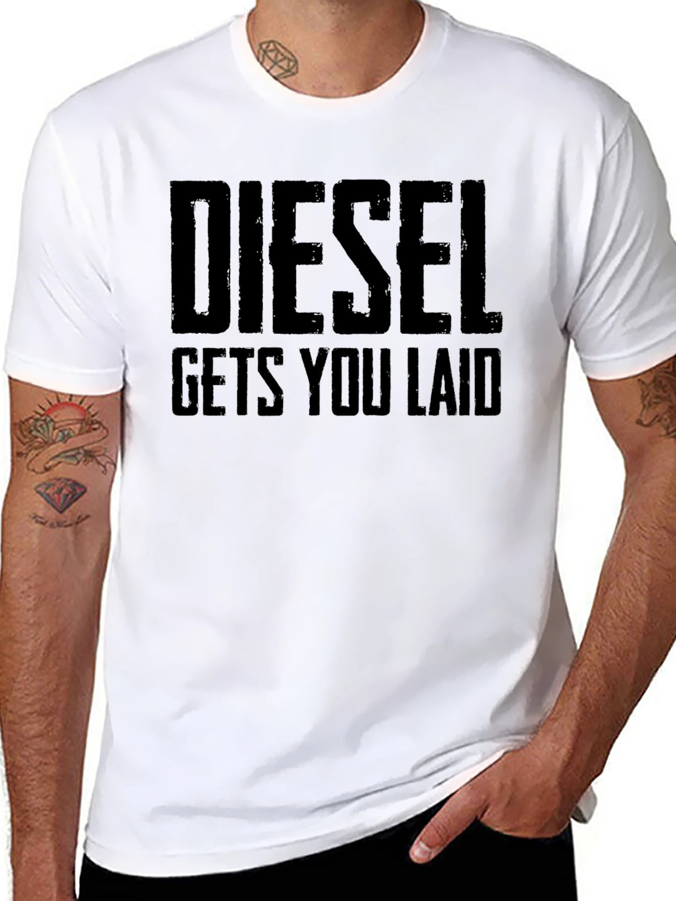 Diesel Gets You Laid T-Shirt - Funny Slogan Tee
