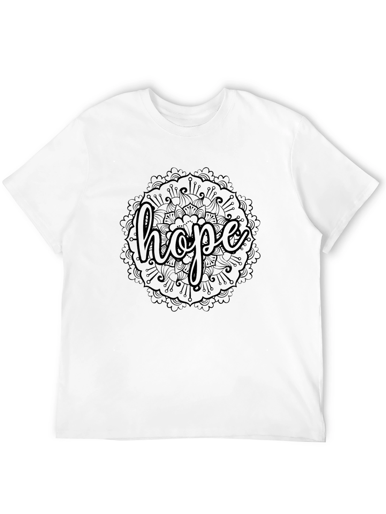 Hope Mandala Graphic Tee - Comfort Fit Black