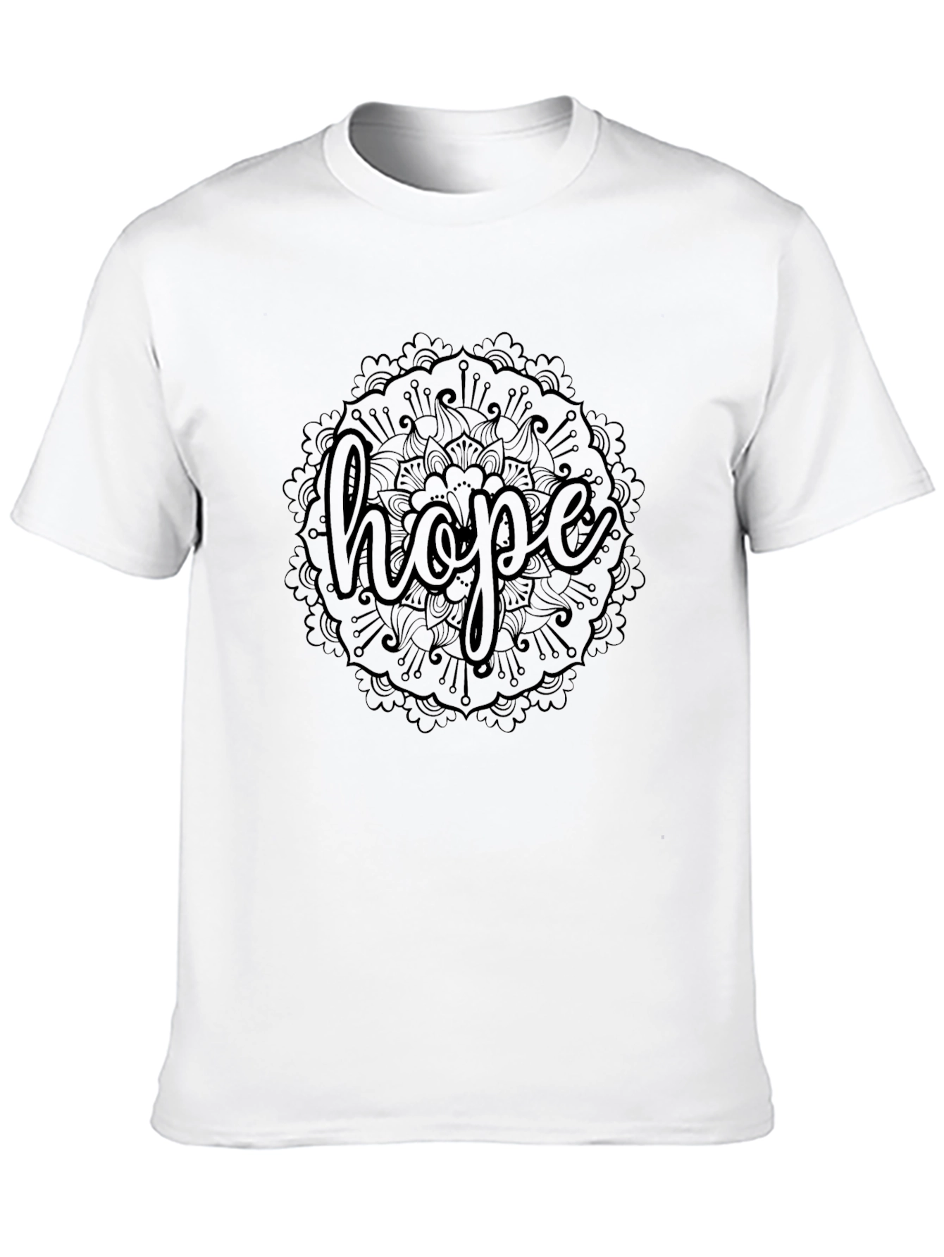 Hope Mandala Graphic Tee - Comfort Fit Black