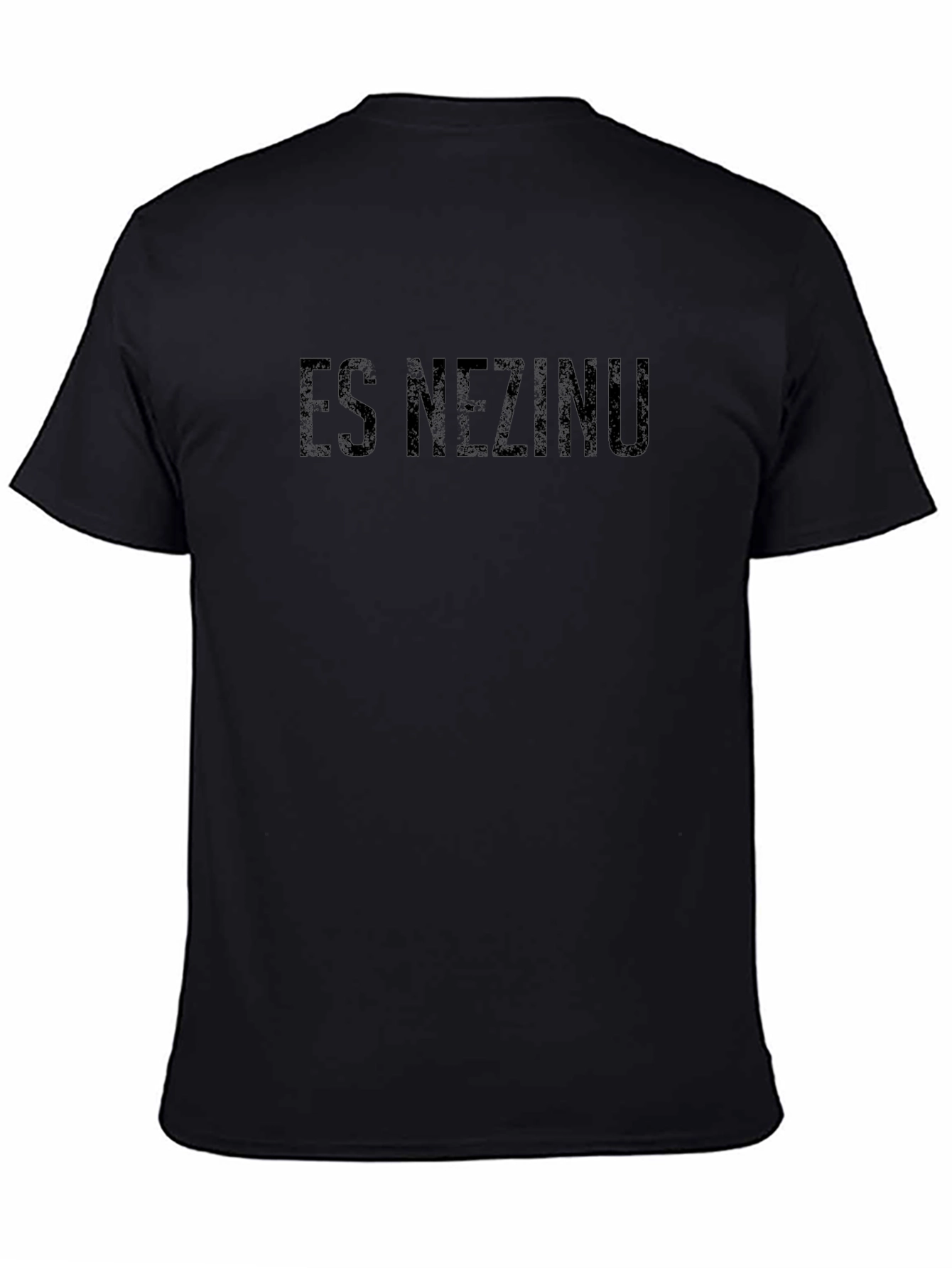 Es Nezinu Black Graphic Tee Shirt