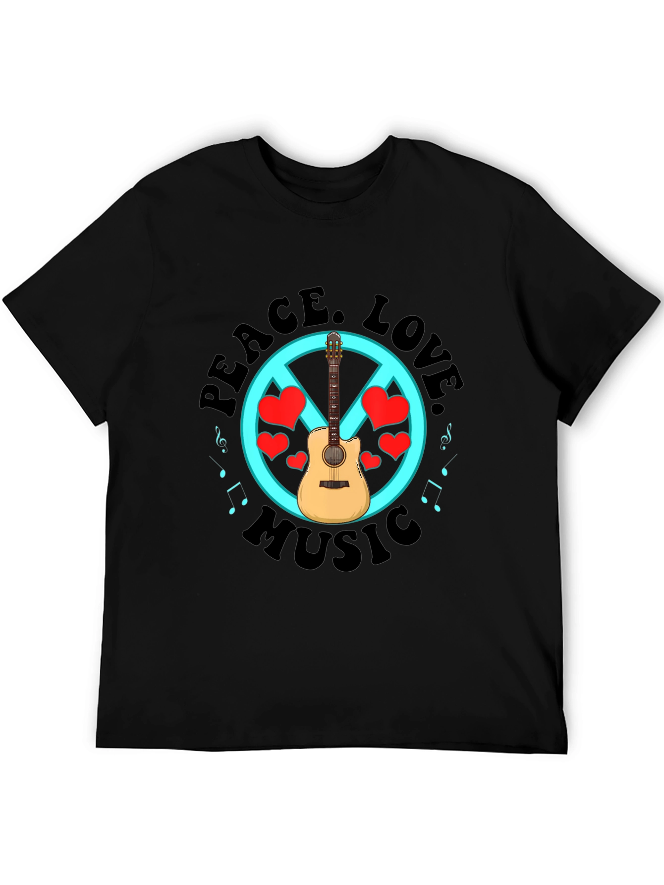 Peace Love Music Graphic T-Shirt