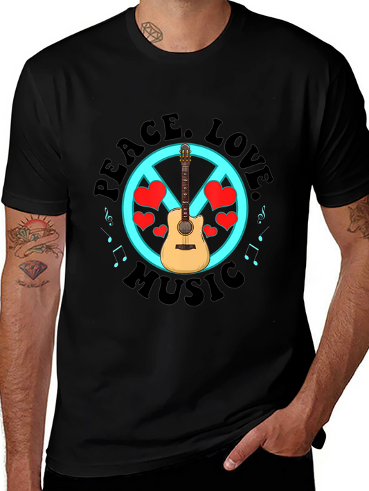 Peace Love Music Graphic T-Shirt