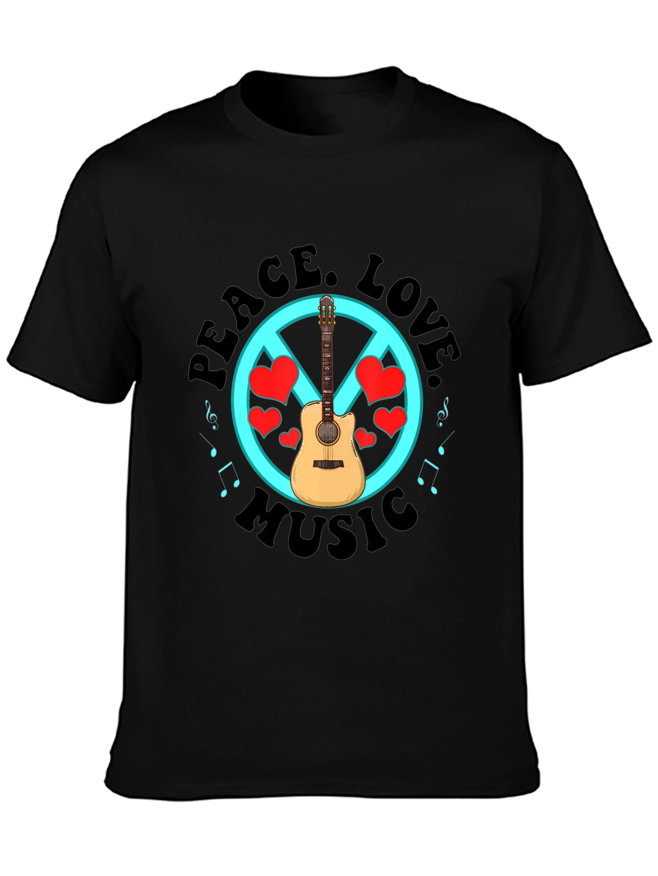 Peace Love Music Graphic T-Shirt