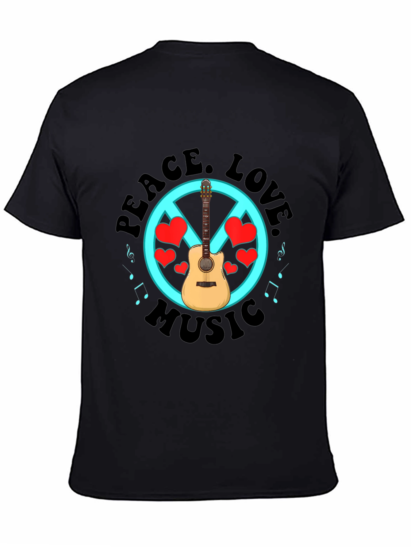 Peace Love Music Graphic T-Shirt