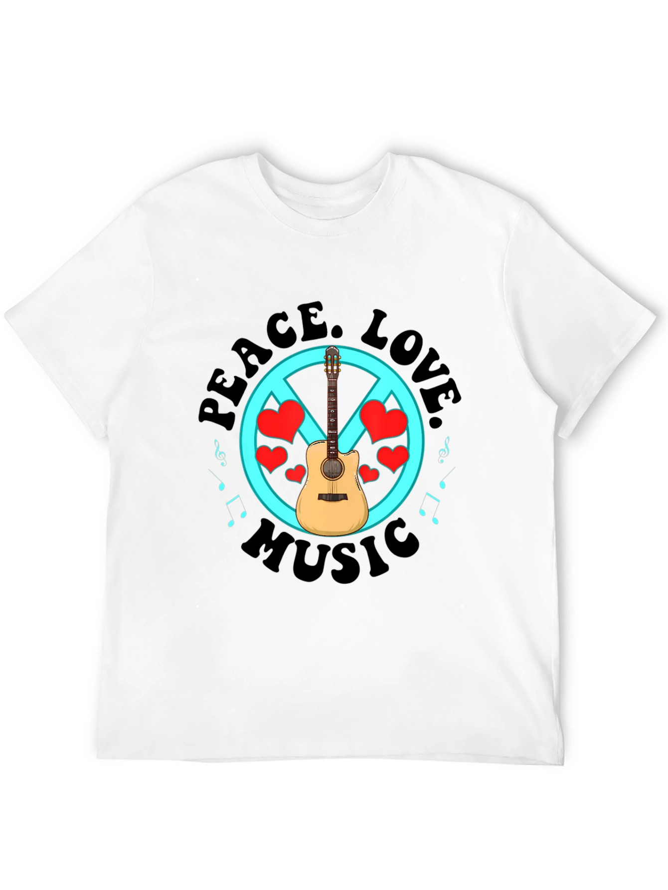Peace Love Music Graphic T-Shirt