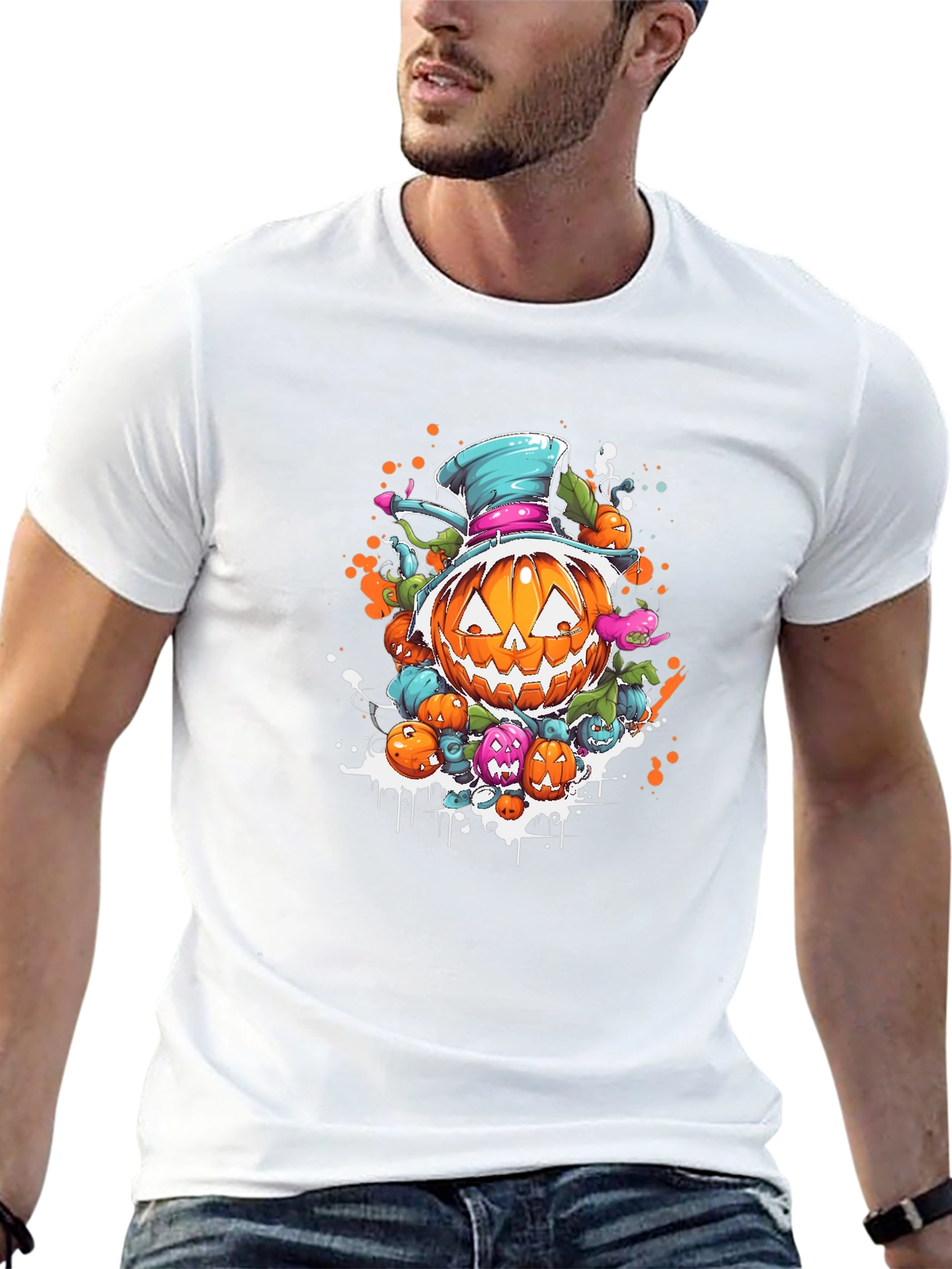 Halloween Pumpkin Cartoon T-Shirt