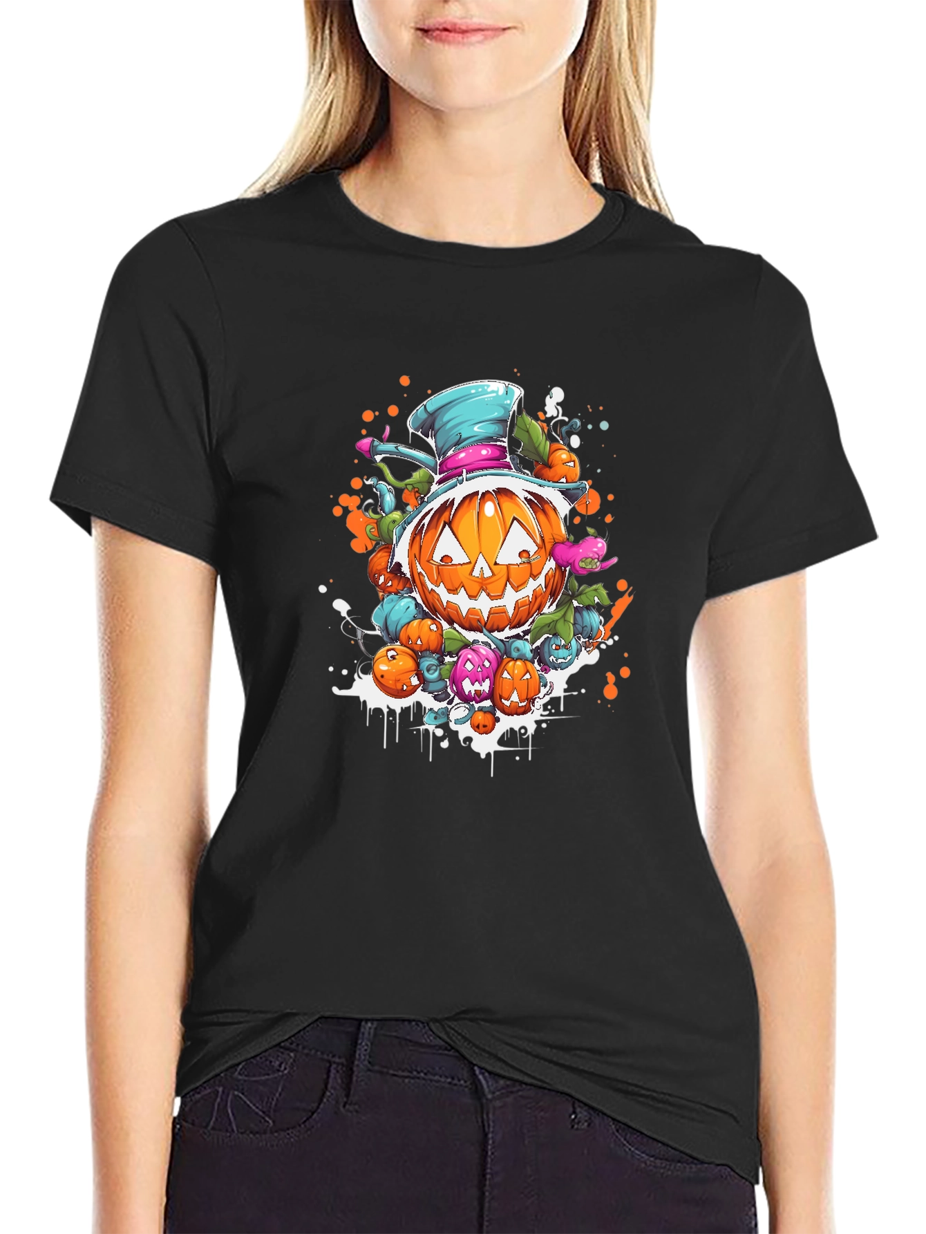 Halloween Pumpkin Cartoon T-Shirt