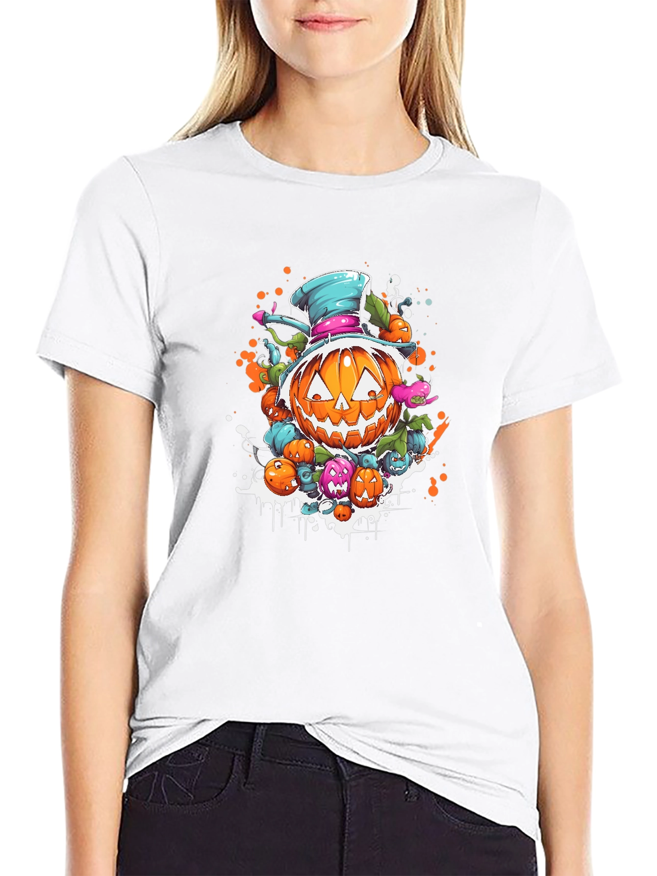 Halloween Pumpkin Cartoon T-Shirt