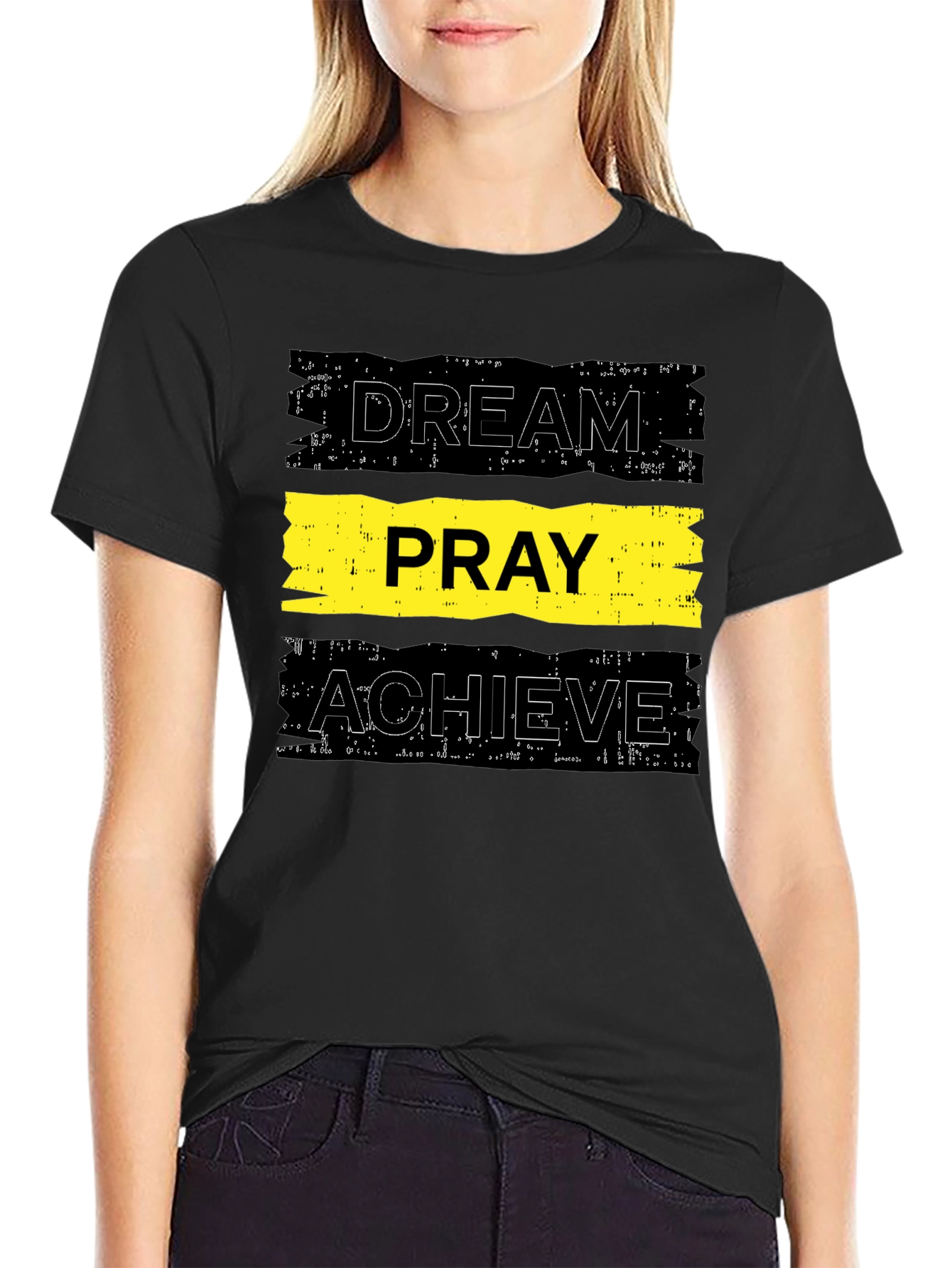 Dream Pray Achieve Graphic Tee - Black