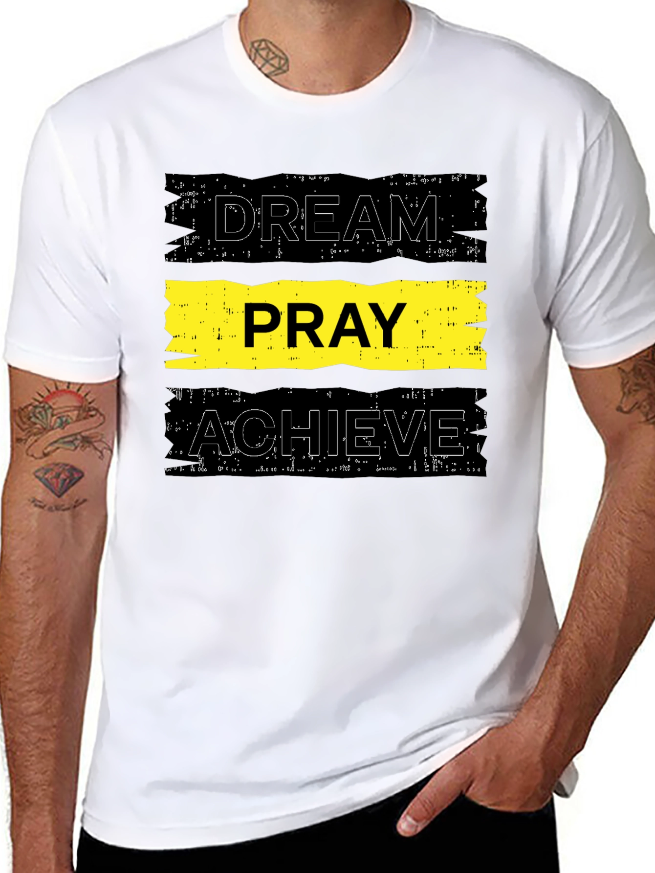 Dream Pray Achieve Graphic Tee - Black