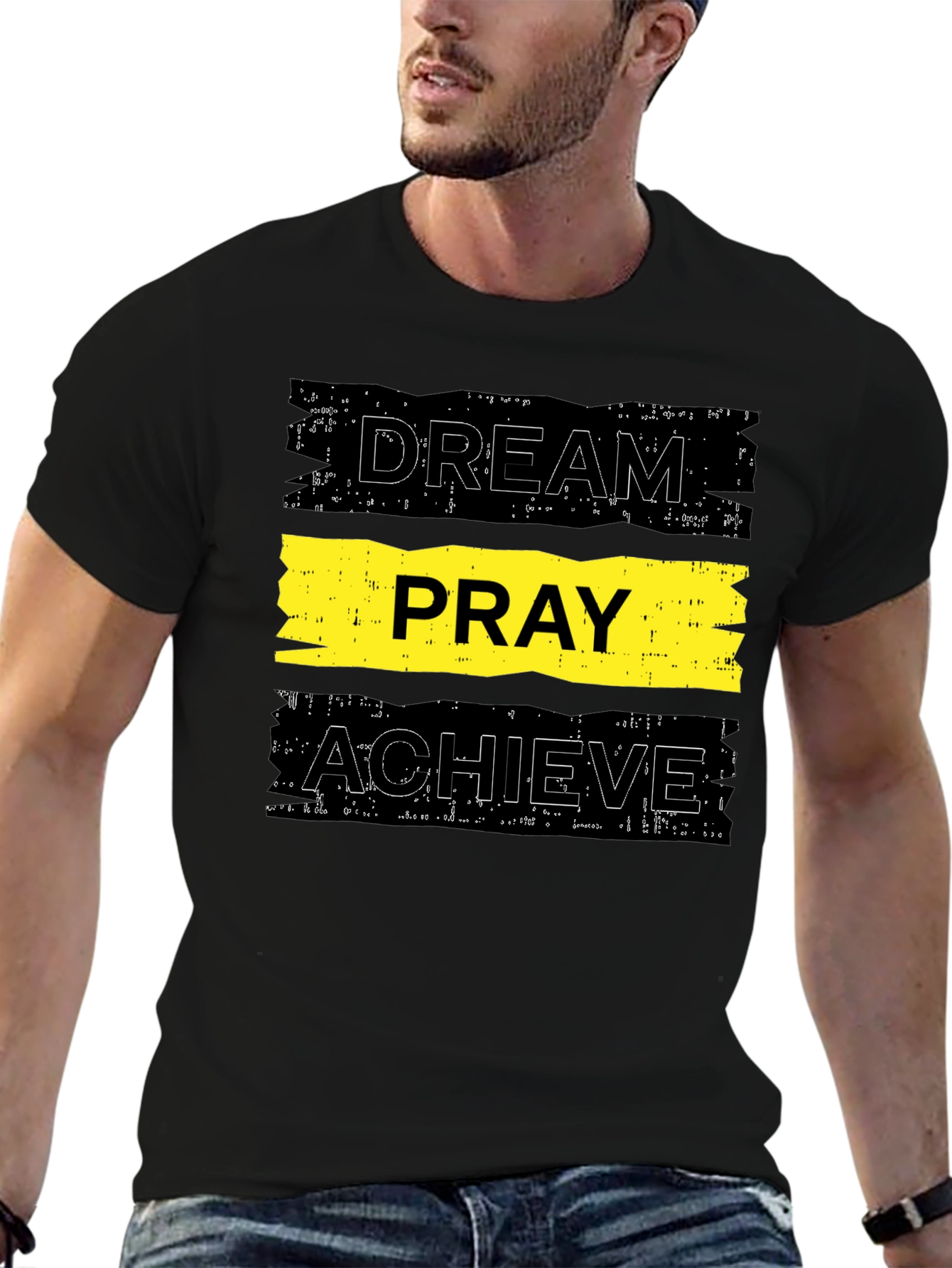 Dream Pray Achieve Graphic Tee - Black