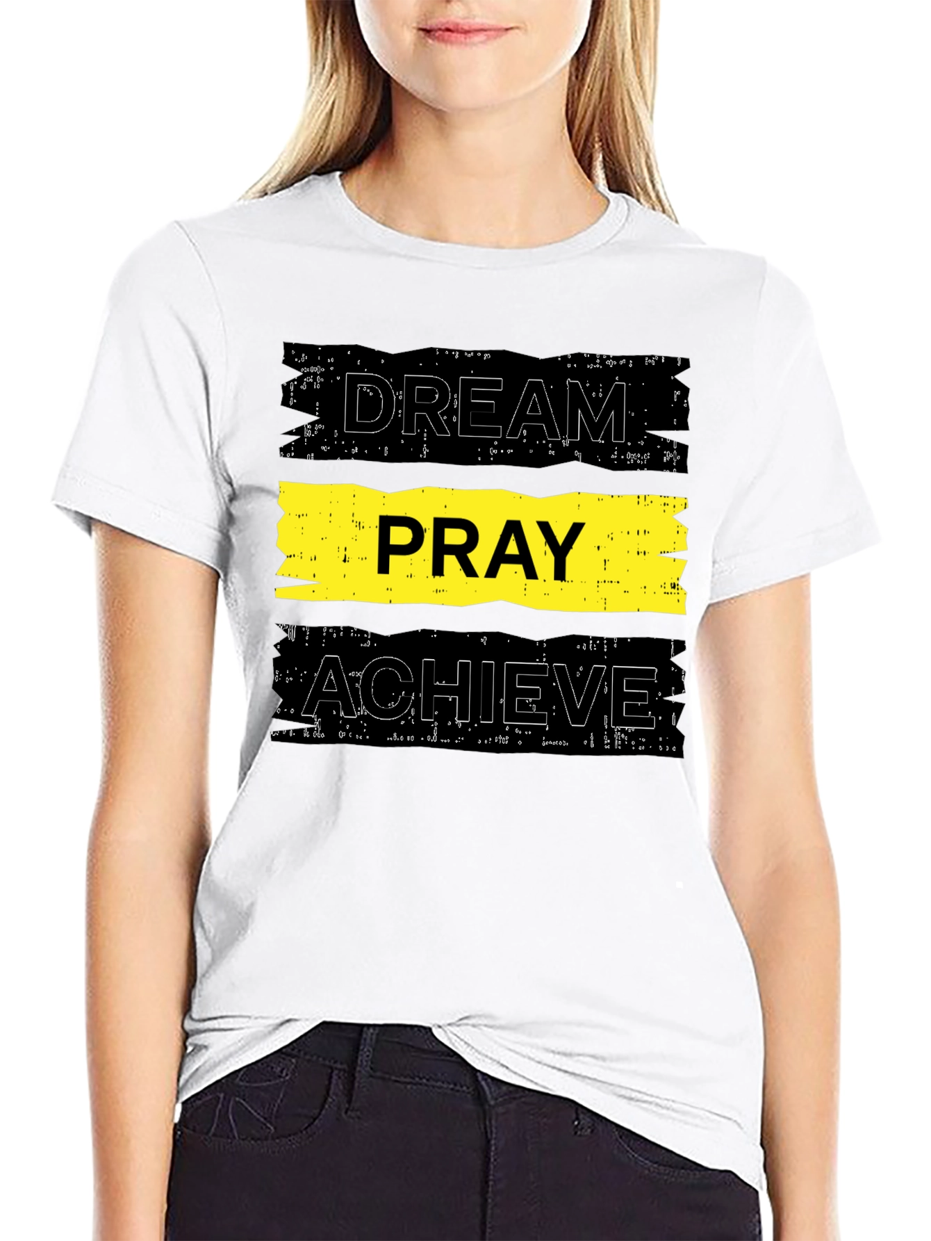 Dream Pray Achieve Graphic Tee - Black