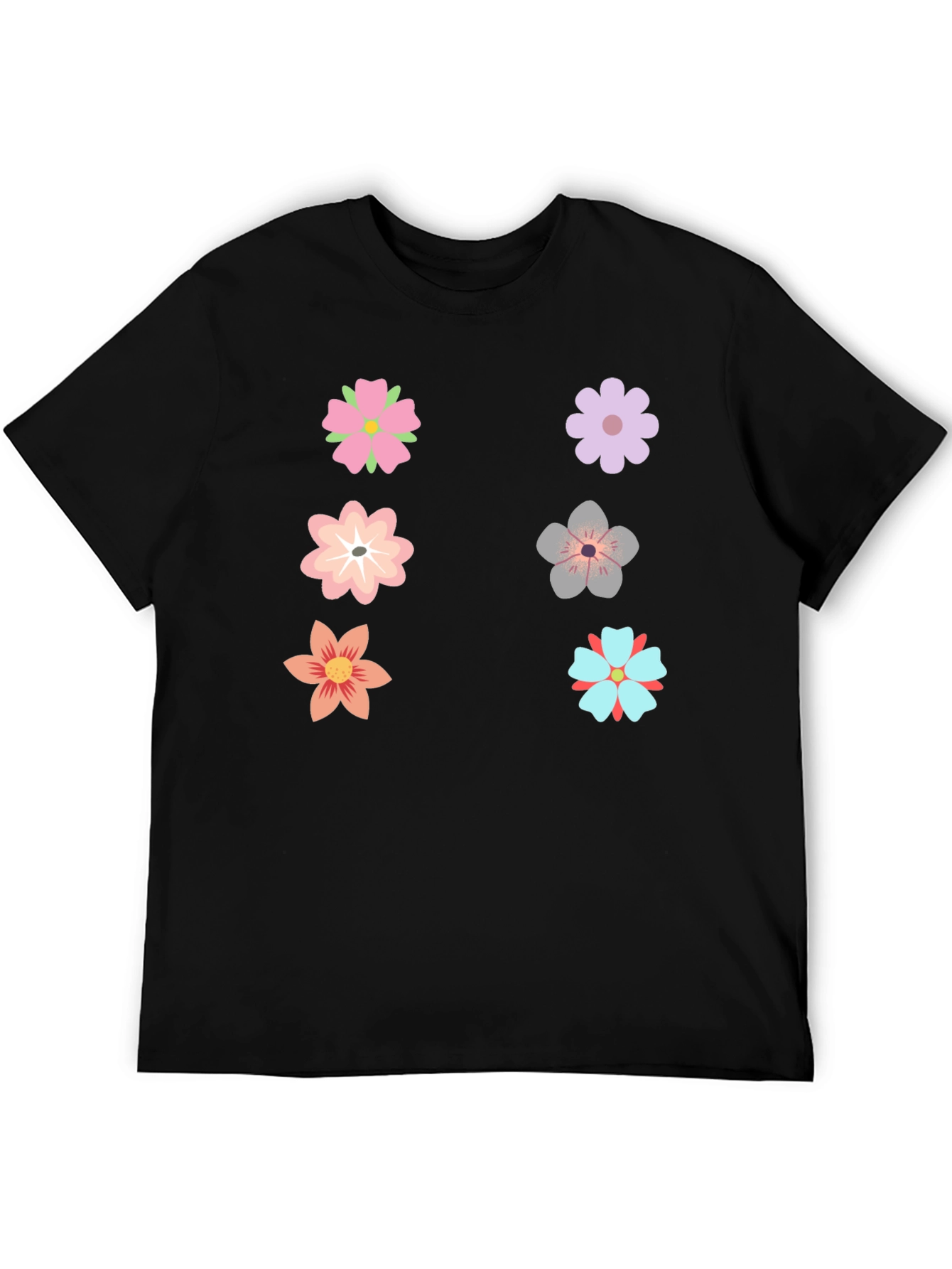 Floral Graphic T-Shirt - Black