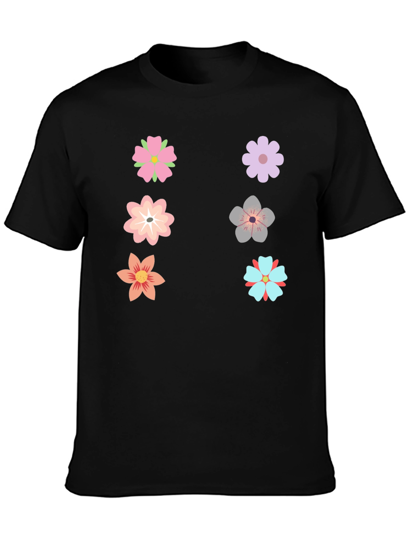 Floral Graphic T-Shirt - Black