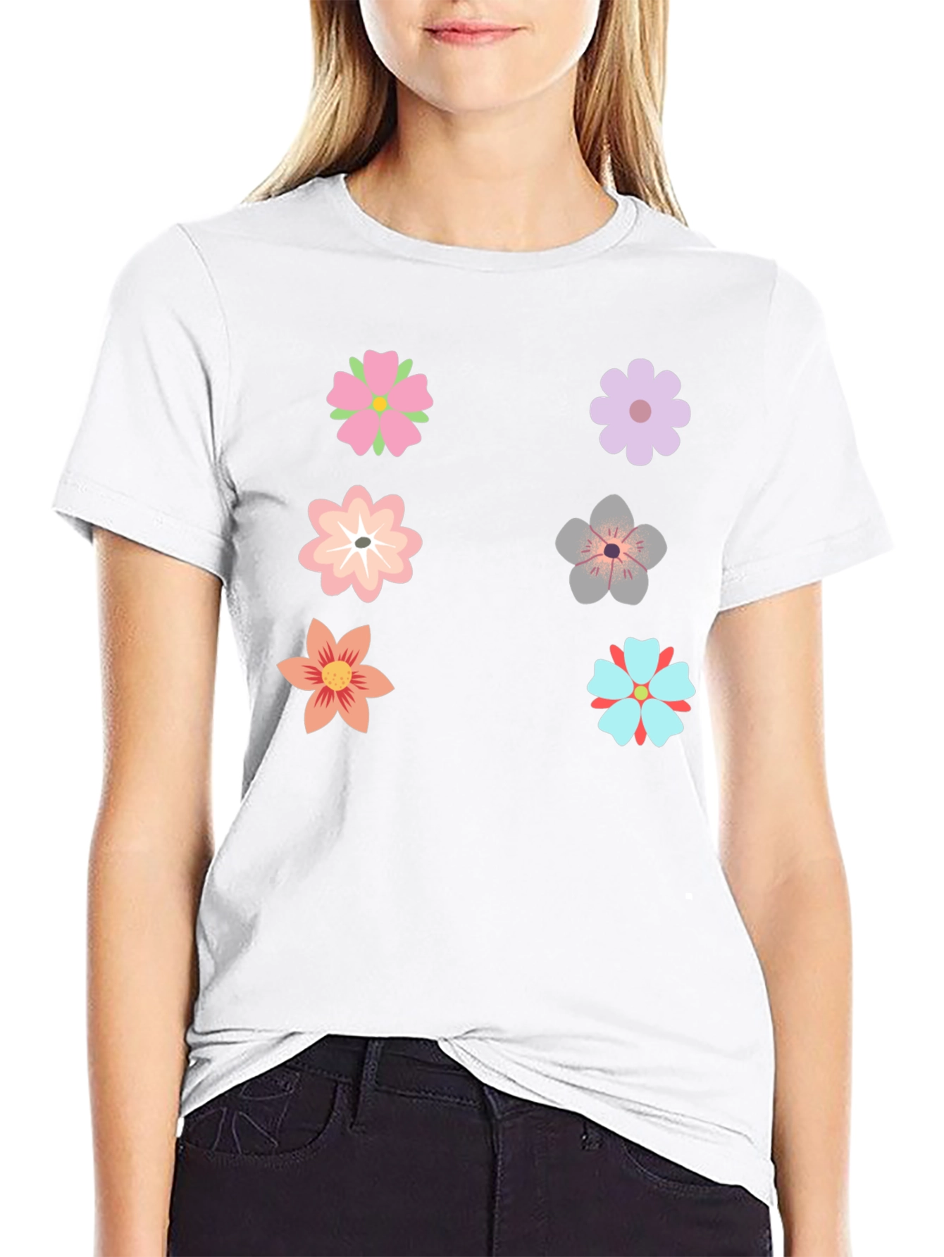 Floral Graphic T-Shirt - Black