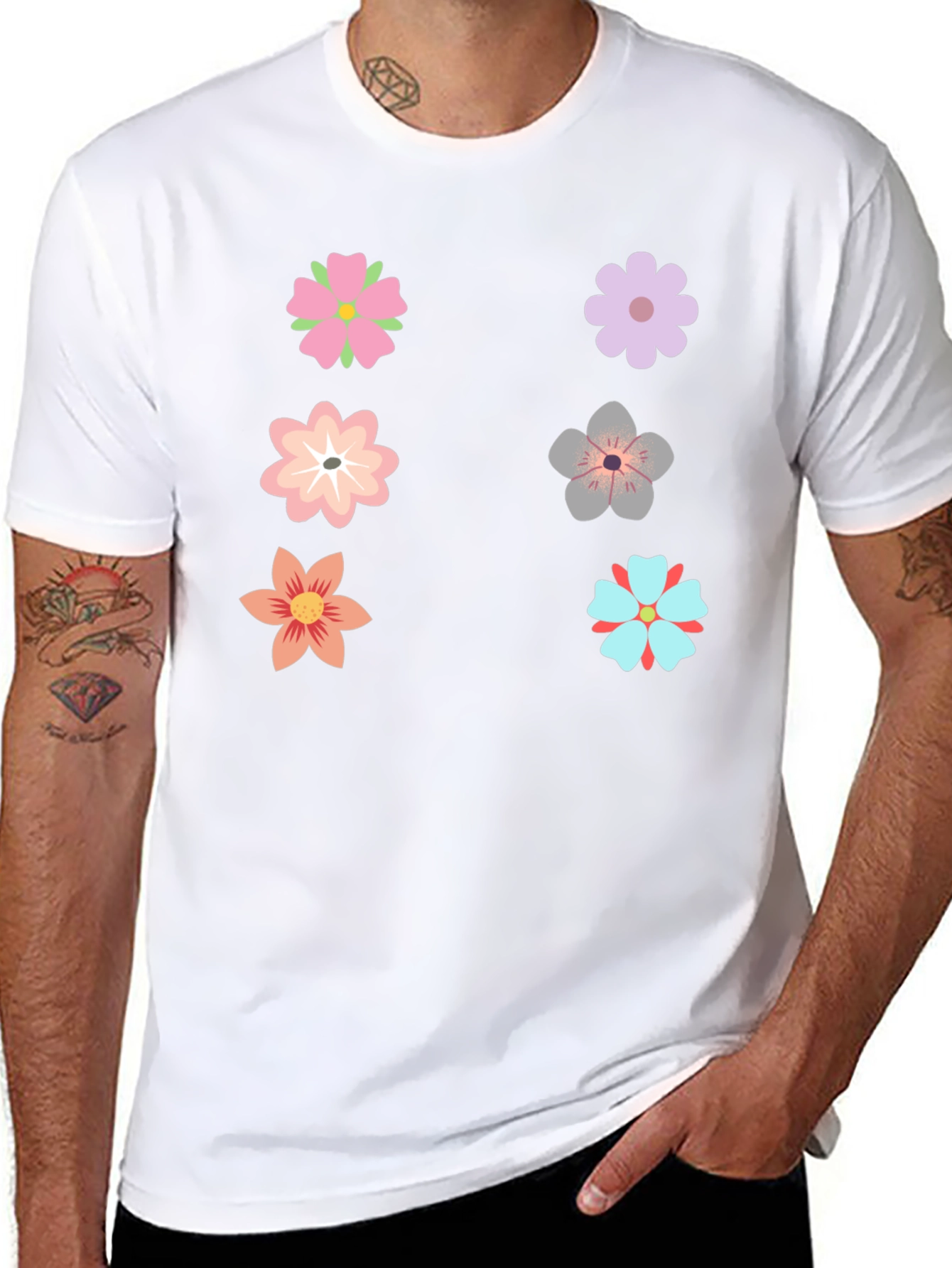 Floral Graphic T-Shirt - Black