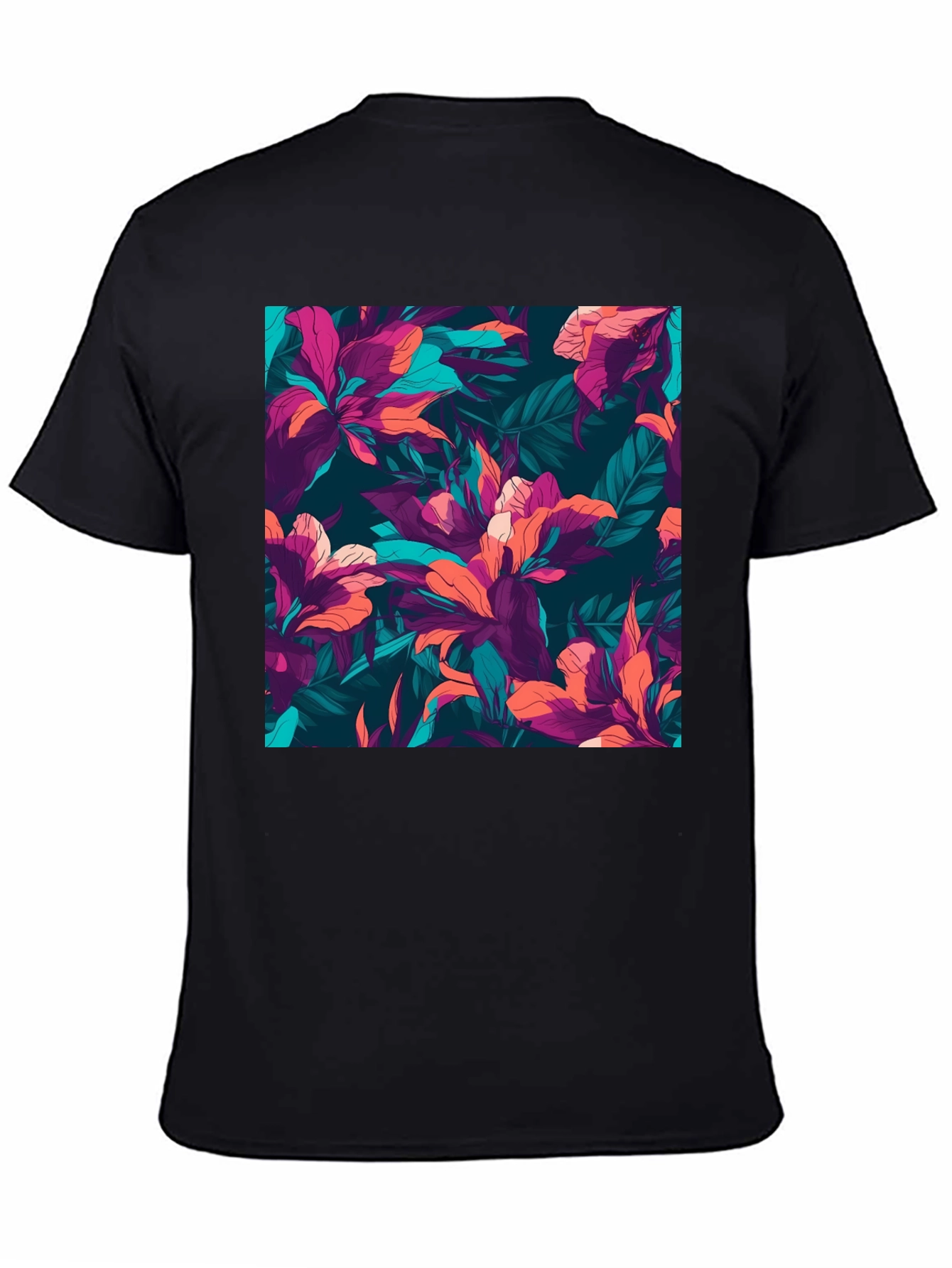 Floral Print Mens T-Shirt - Tropical Style