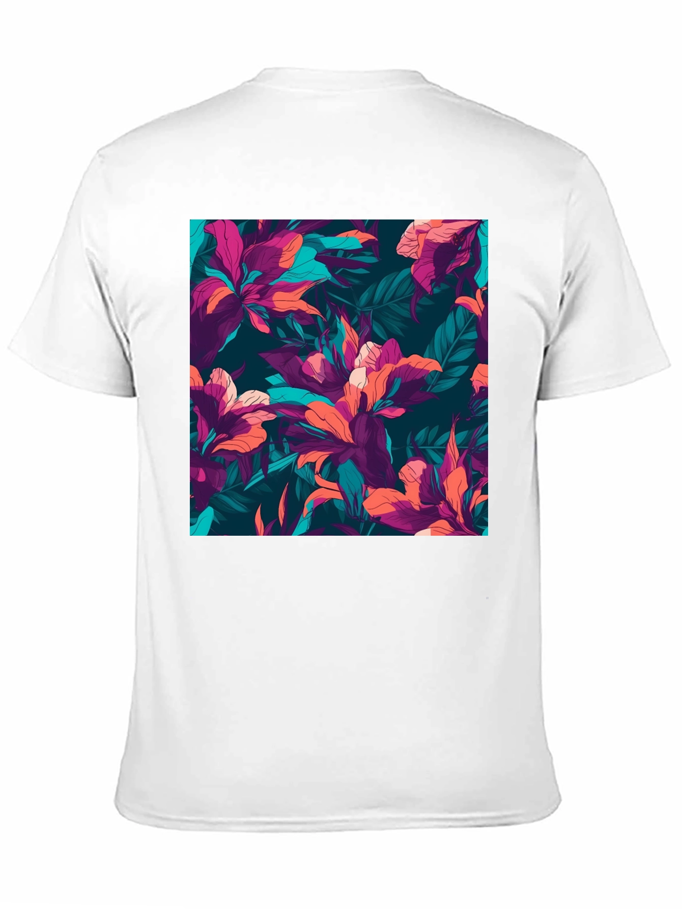 Floral Print Mens T-Shirt - Tropical Style