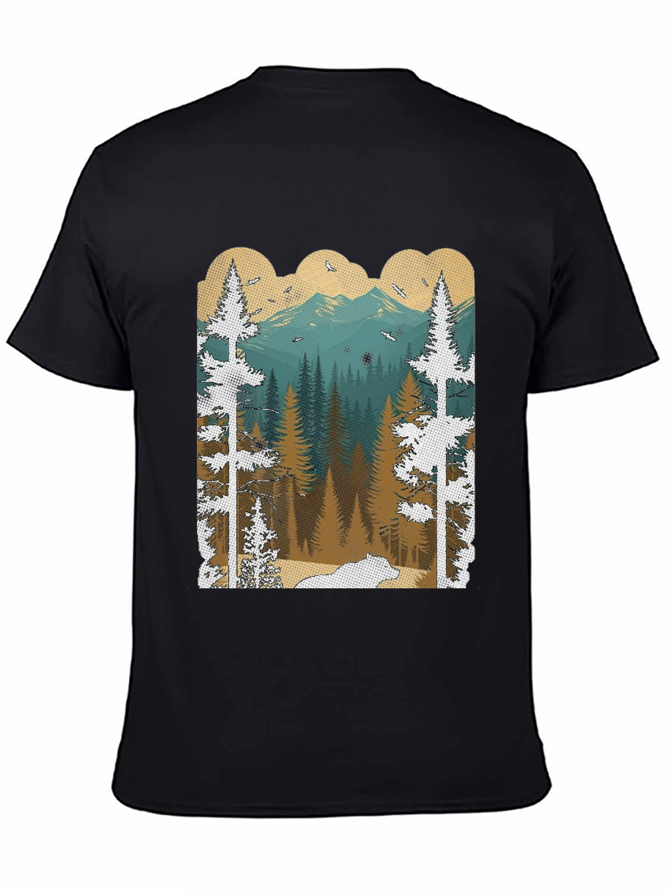 Nature Scene Graphic Tee | Mens Black T-Shirt