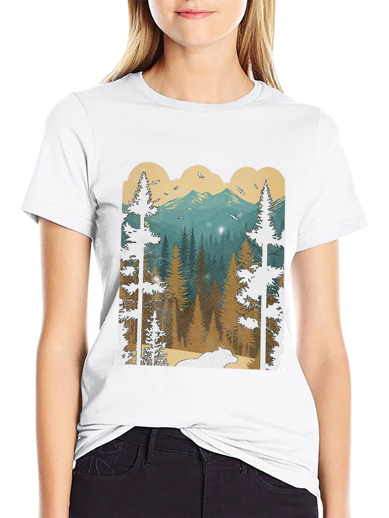 Nature Scene Graphic Tee | Mens Black T-Shirt