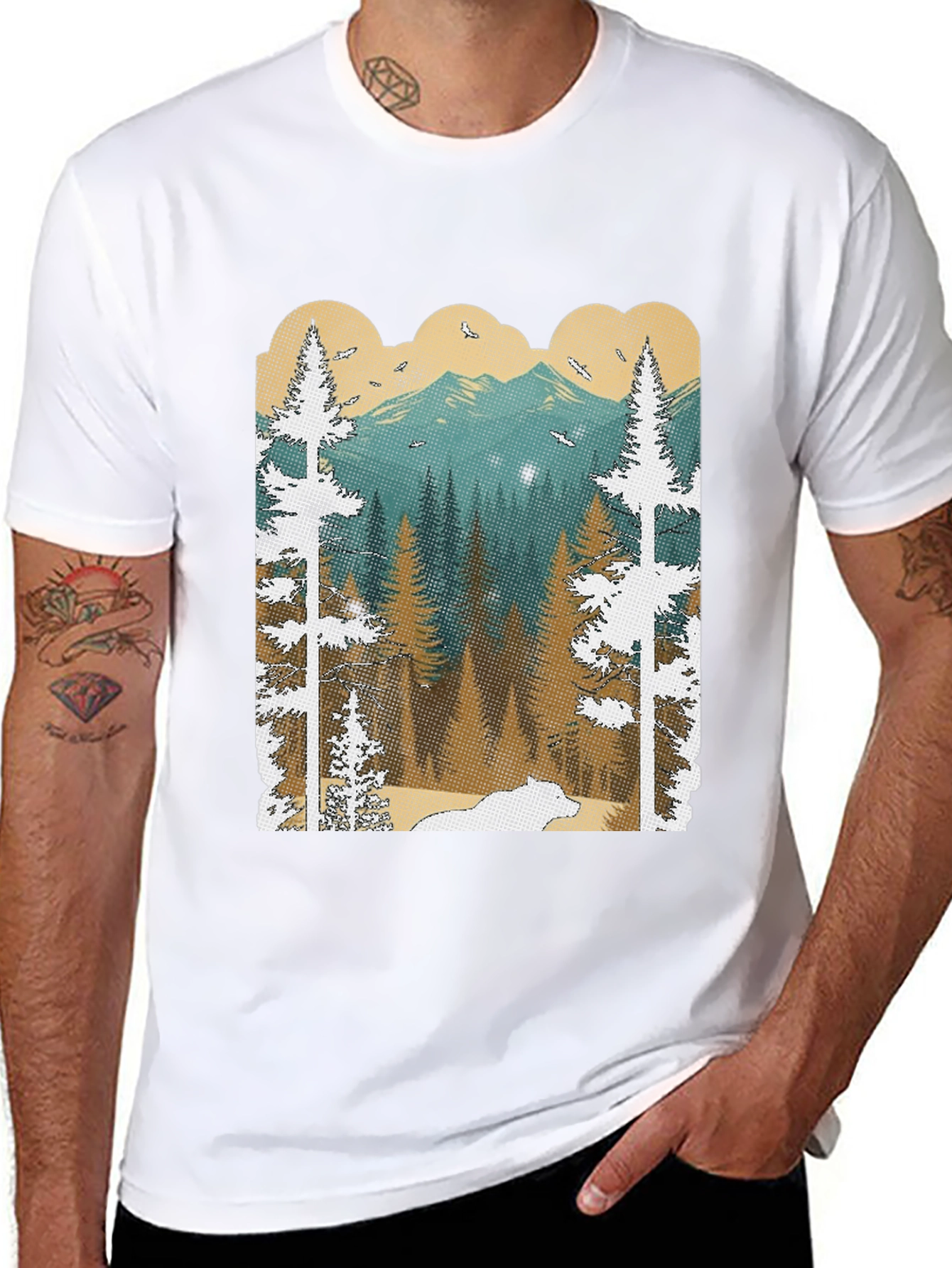 Nature Scene Graphic Tee | Mens Black T-Shirt