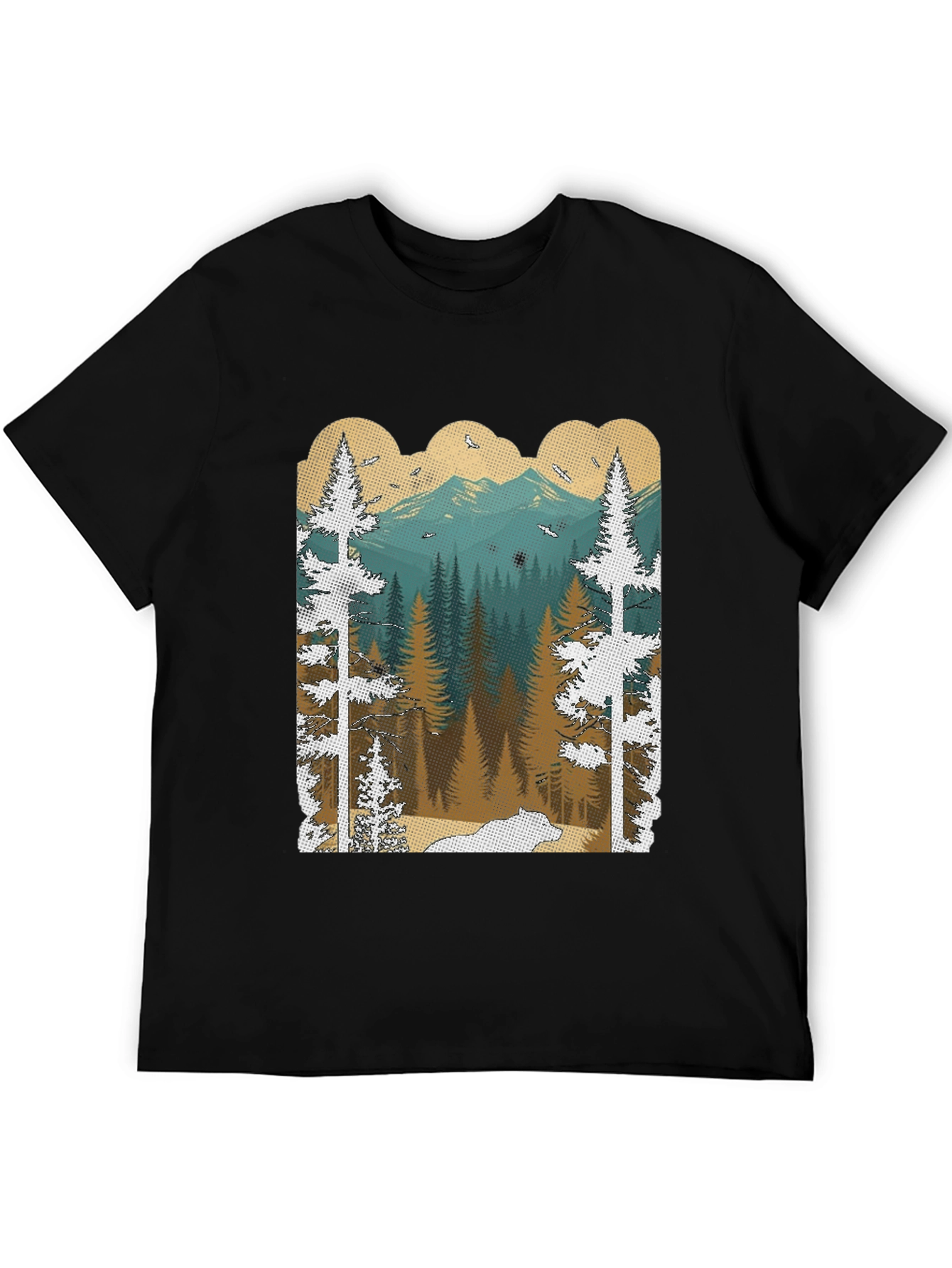 Nature Scene Graphic Tee | Mens Black T-Shirt