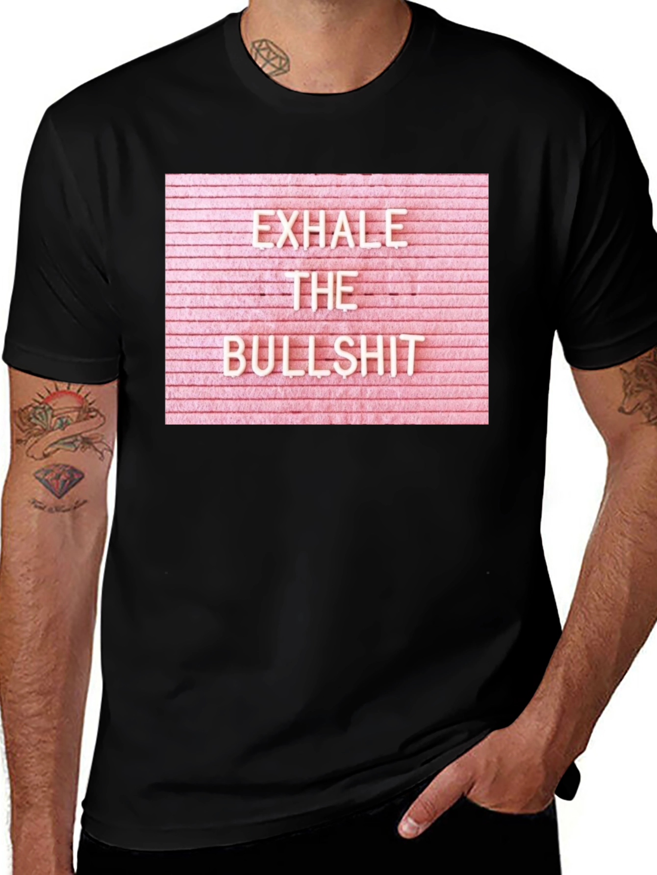 Exhale the Bullshit Graphic Tee - Black