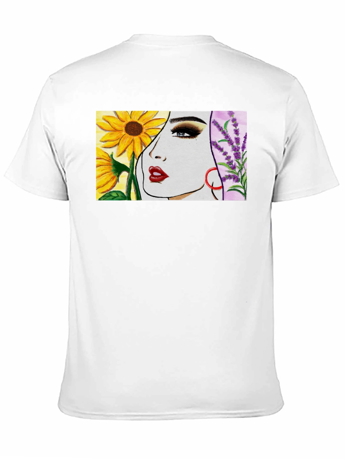 Floral Portrait T-Shirt - Artistic Design