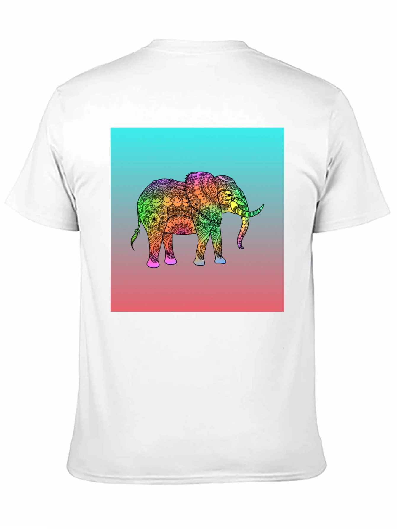 Elephant Mandala Graphic Tee - Black Cotton T-Shirt