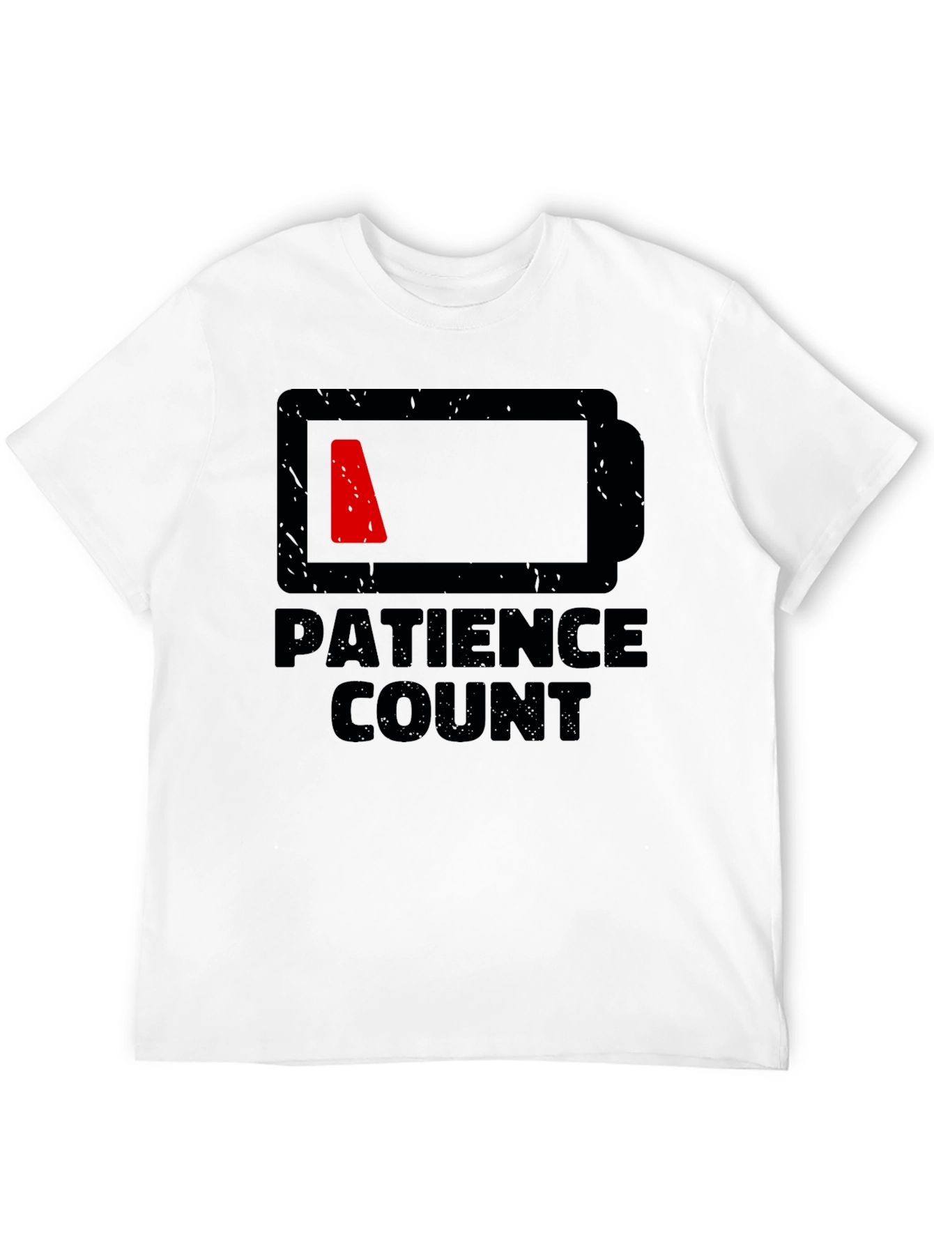 Patience Count Low Battery Graphic Tee - Black