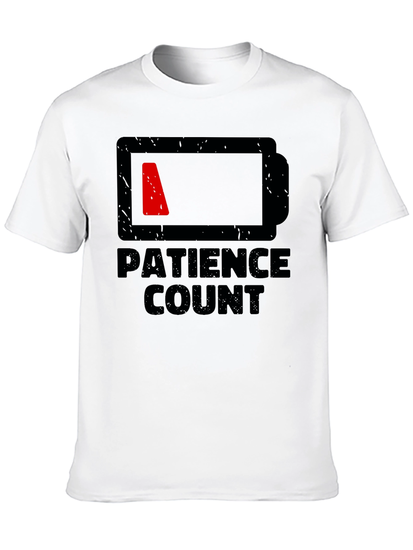 Patience Count Low Battery Graphic Tee - Black