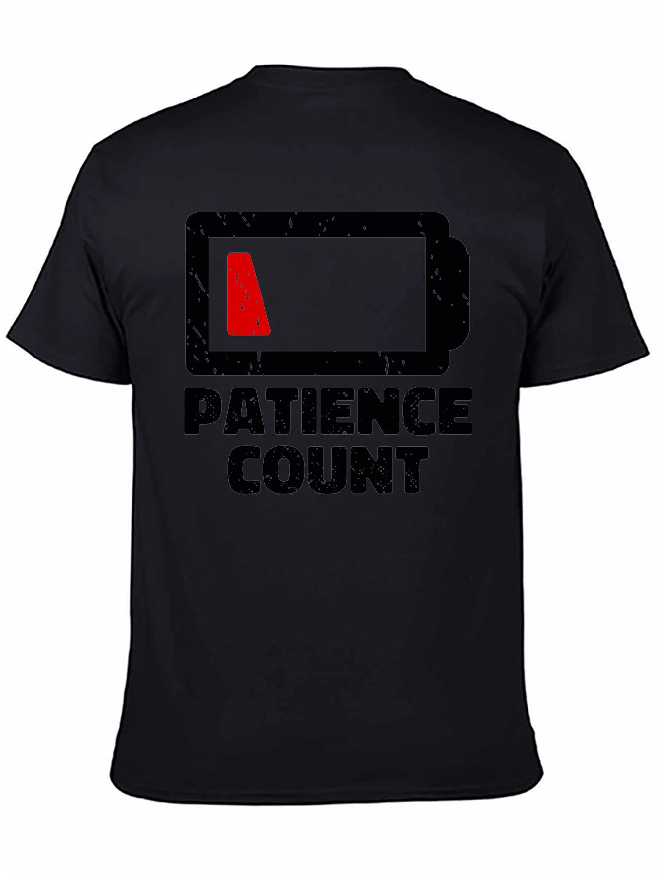 Patience Count Low Battery Graphic Tee - Black