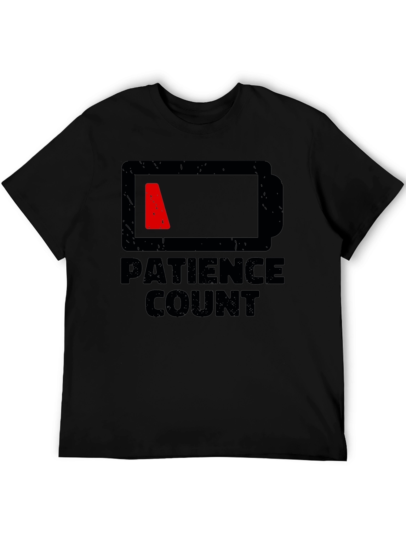 Patience Count Low Battery Graphic Tee - Black