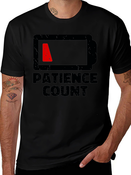 Patience Count Low Battery Graphic Tee - Black