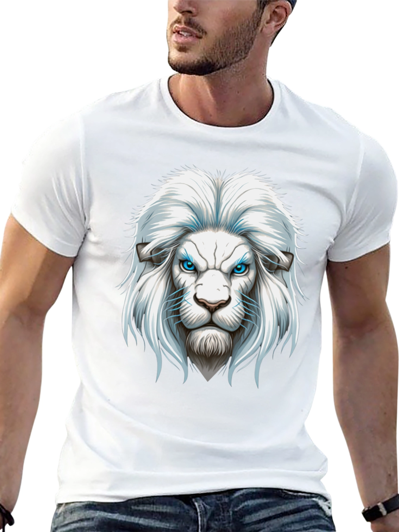 Lion Graphic Print Mens T-Shirt