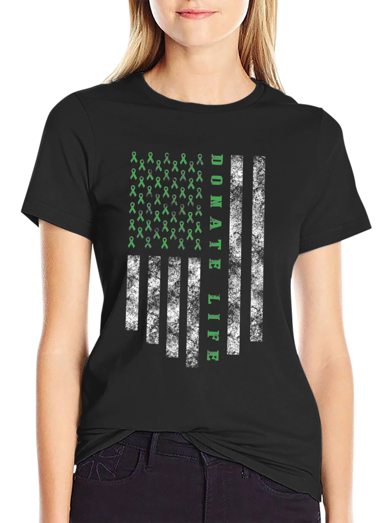 Donate Life American Flag Graphic T-Shirt