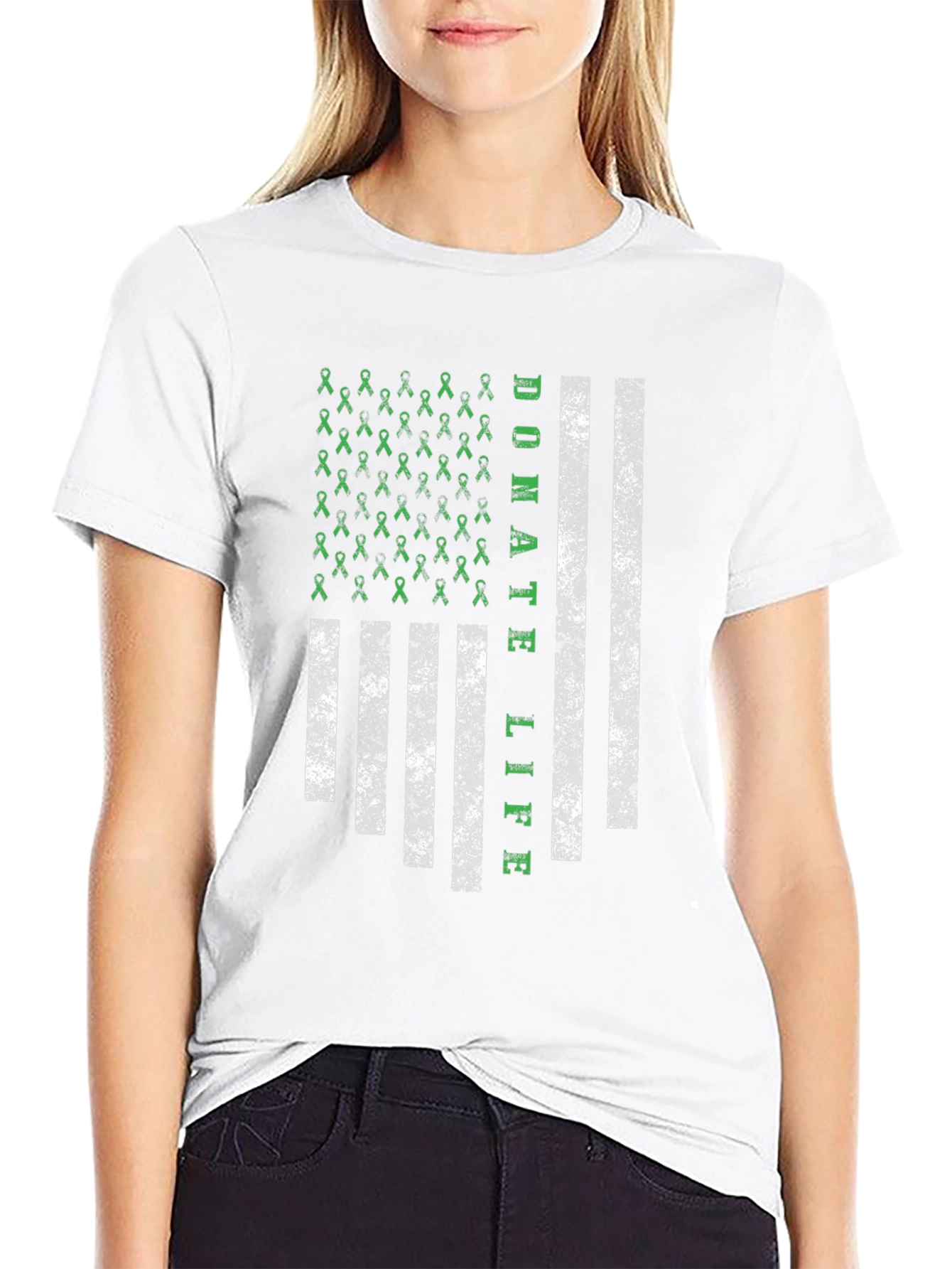 Donate Life American Flag Graphic T-Shirt