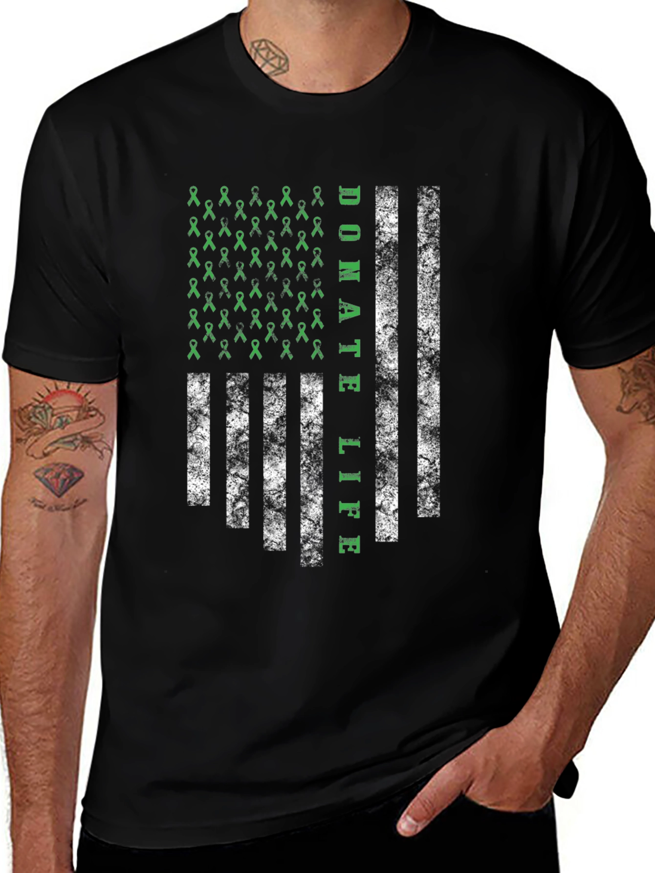 Donate Life American Flag Graphic T-Shirt