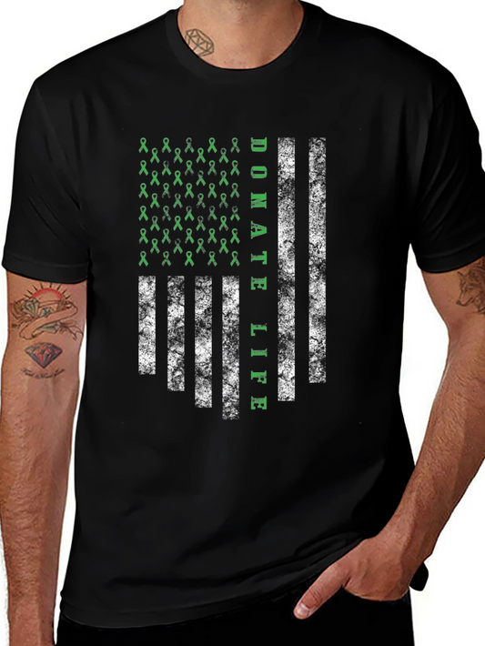 Donate Life American Flag Graphic T-Shirt