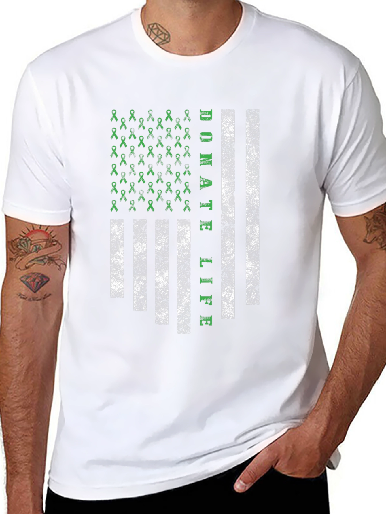 Donate Life American Flag Graphic T-Shirt
