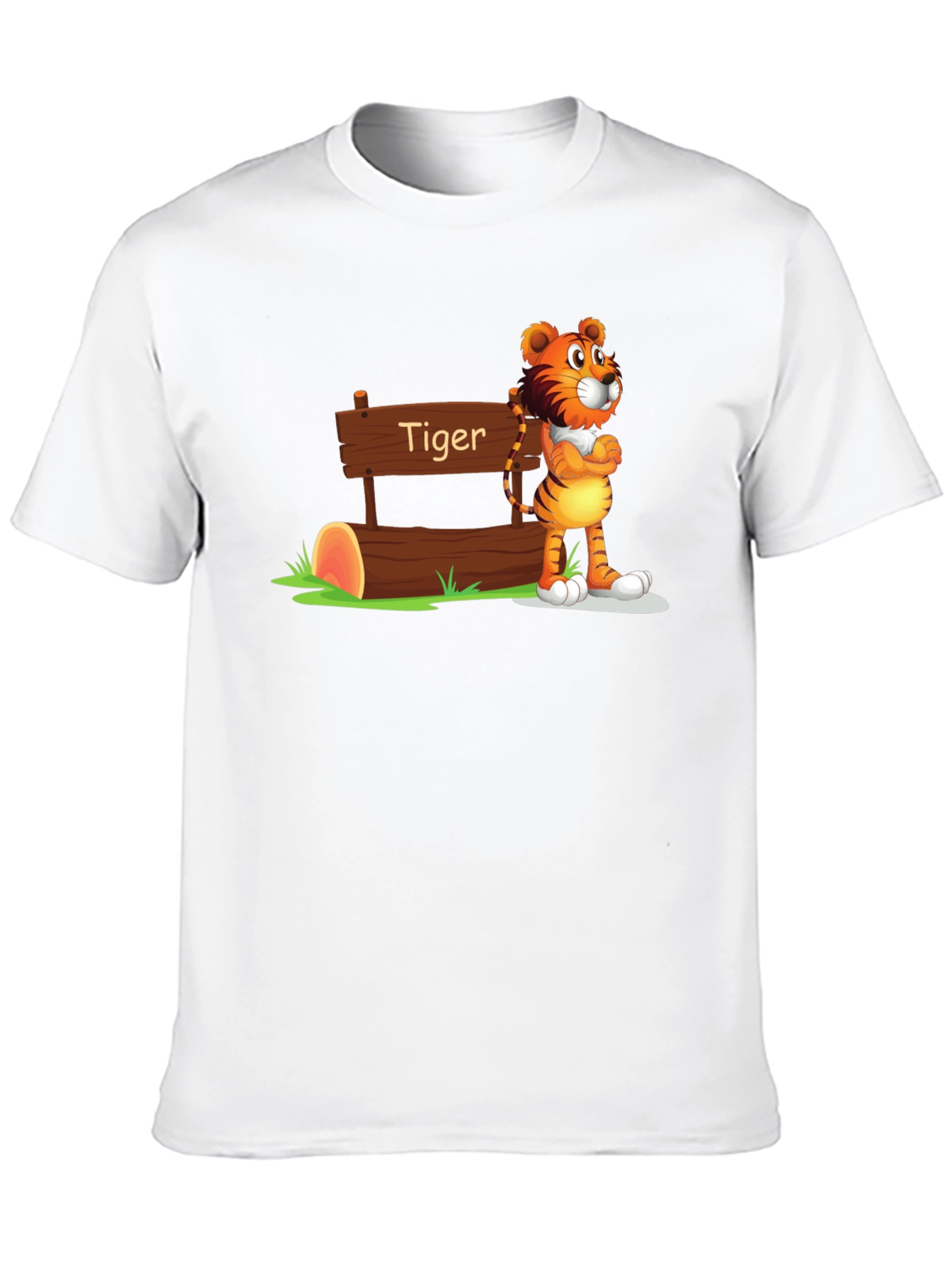 Cartoon Tiger Graphic T-Shirt