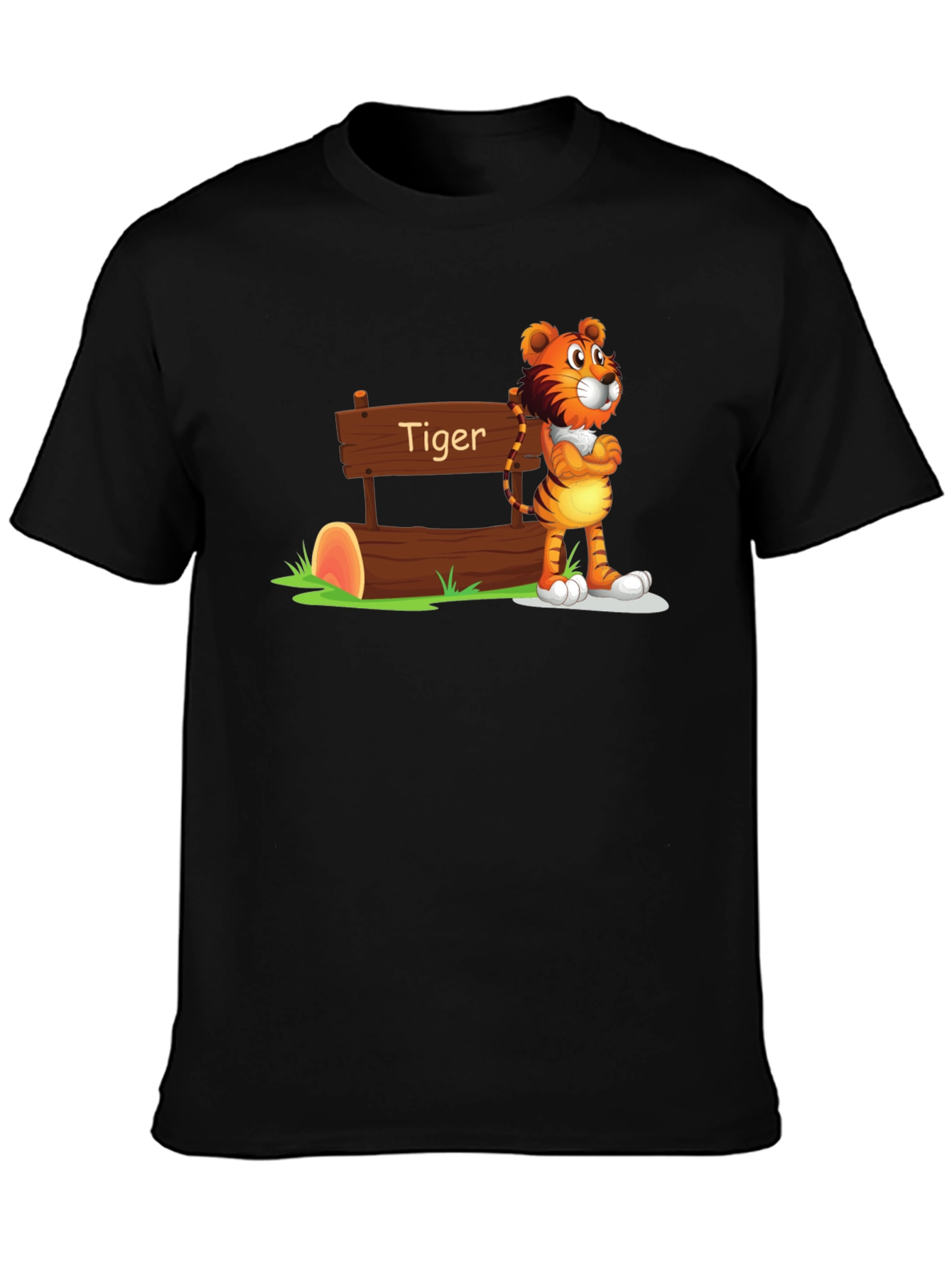 Cartoon Tiger Graphic T-Shirt