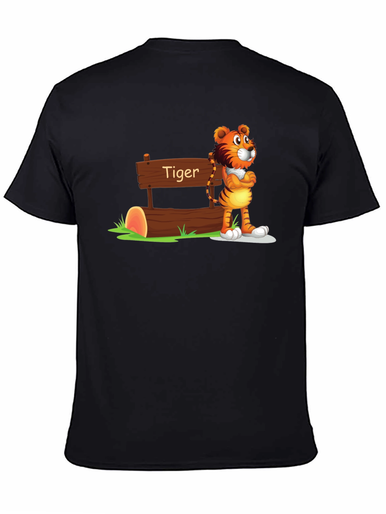 Cartoon Tiger Graphic T-Shirt
