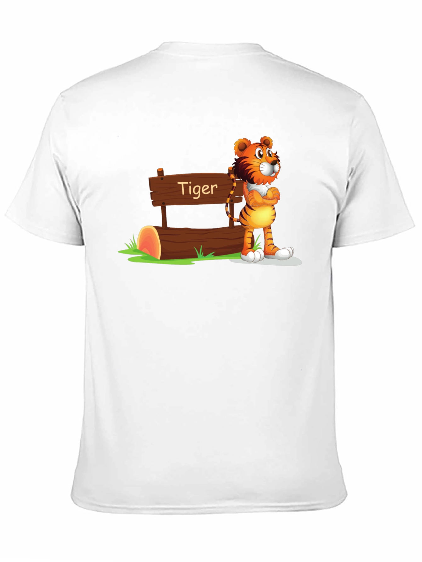 Cartoon Tiger Graphic T-Shirt