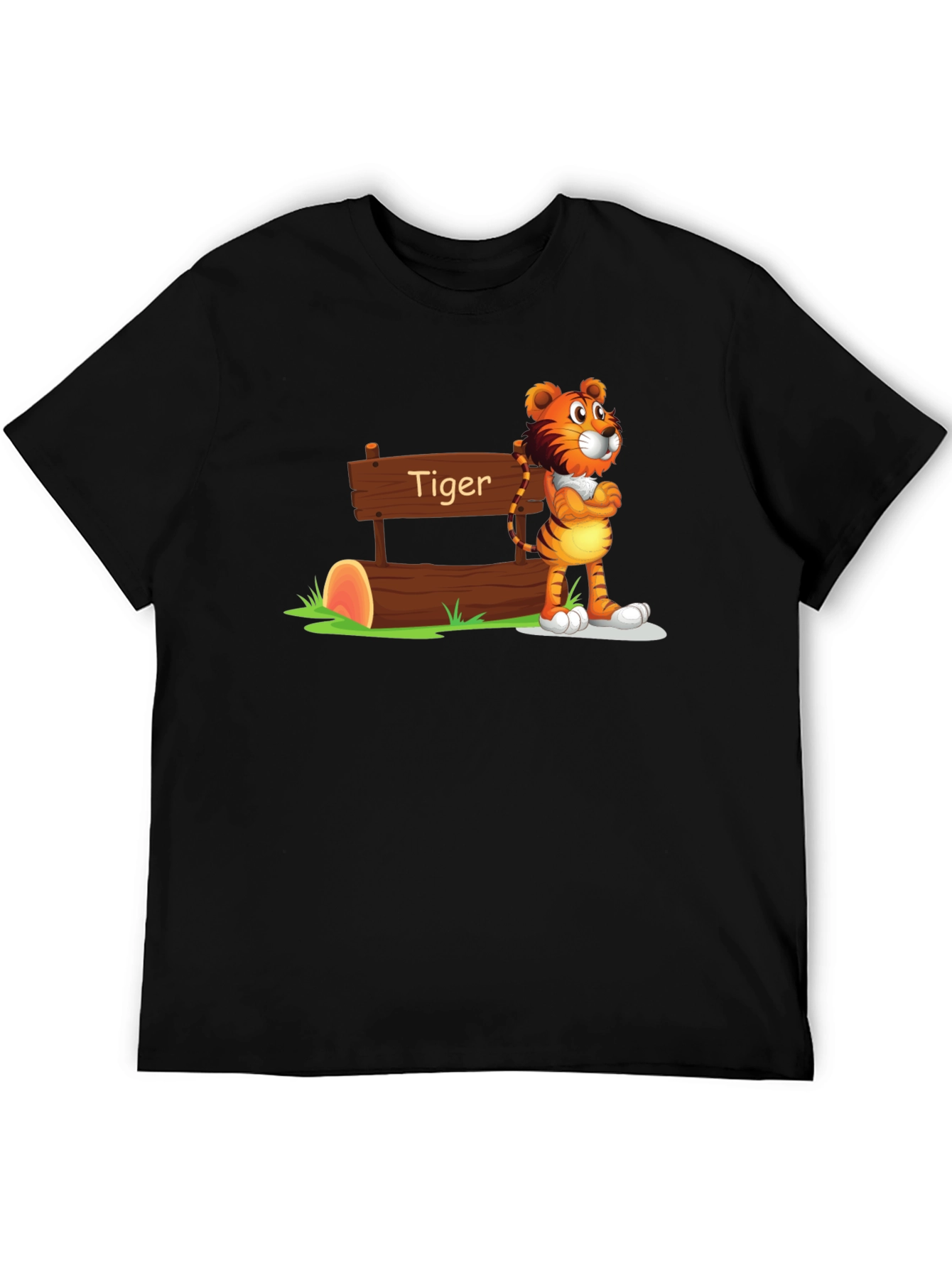 Cartoon Tiger Graphic T-Shirt