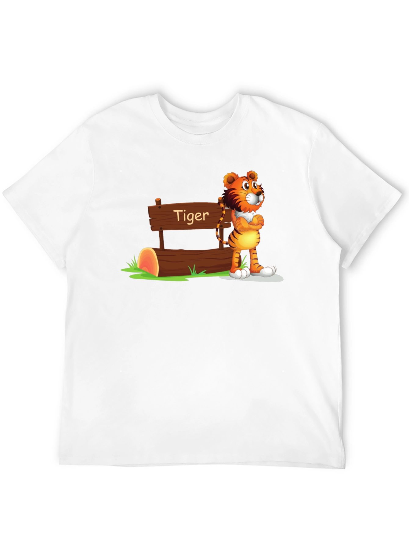 Cartoon Tiger Graphic T-Shirt